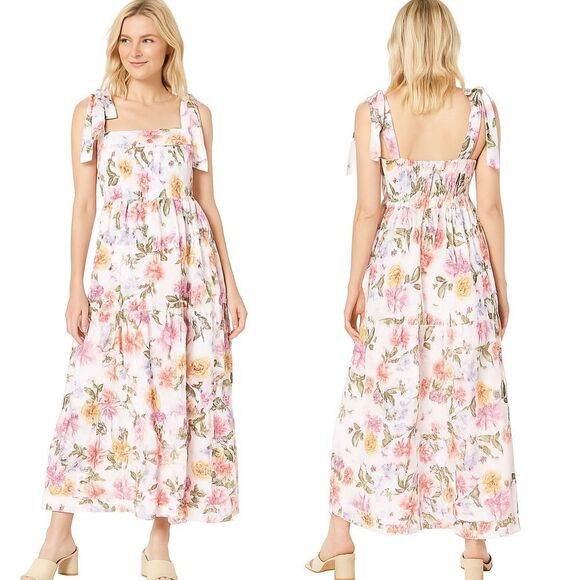 House of Harlow 1960 Floral Maxi‎ Dress in Pink and White - Picture 1 of 10